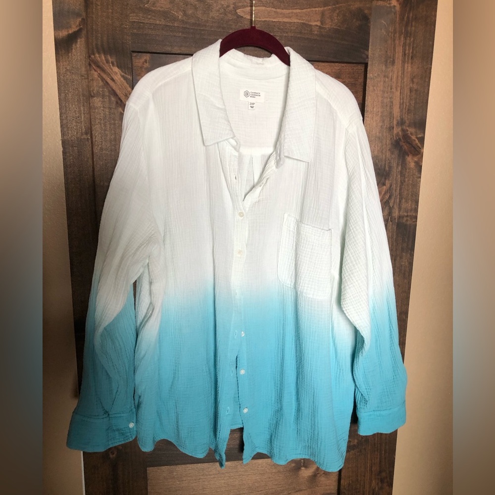 Woven cotton gauze tunic blouse by Candace Cameron Bure